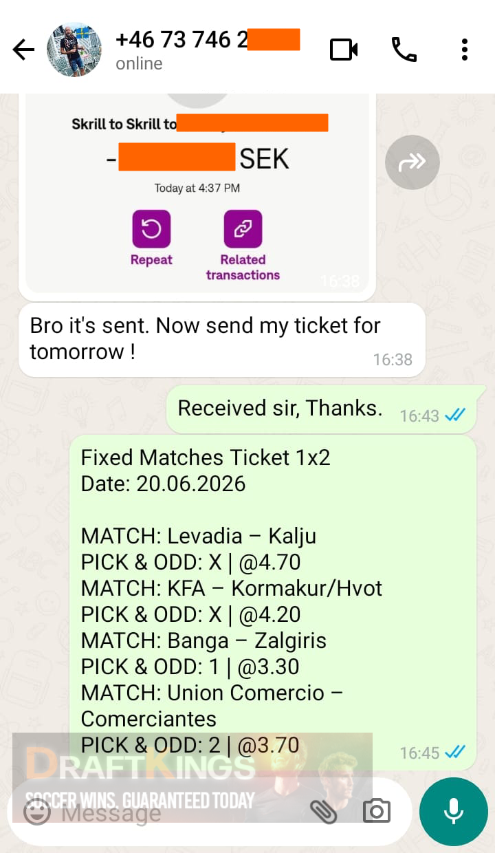fixed matches ticket 1x2 20.06.2026