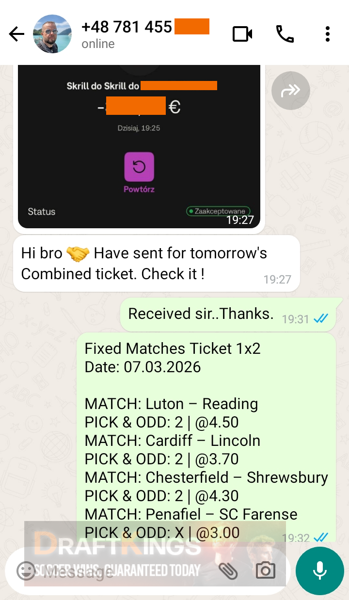 fixed matches ticket 1x2 07.03.2026