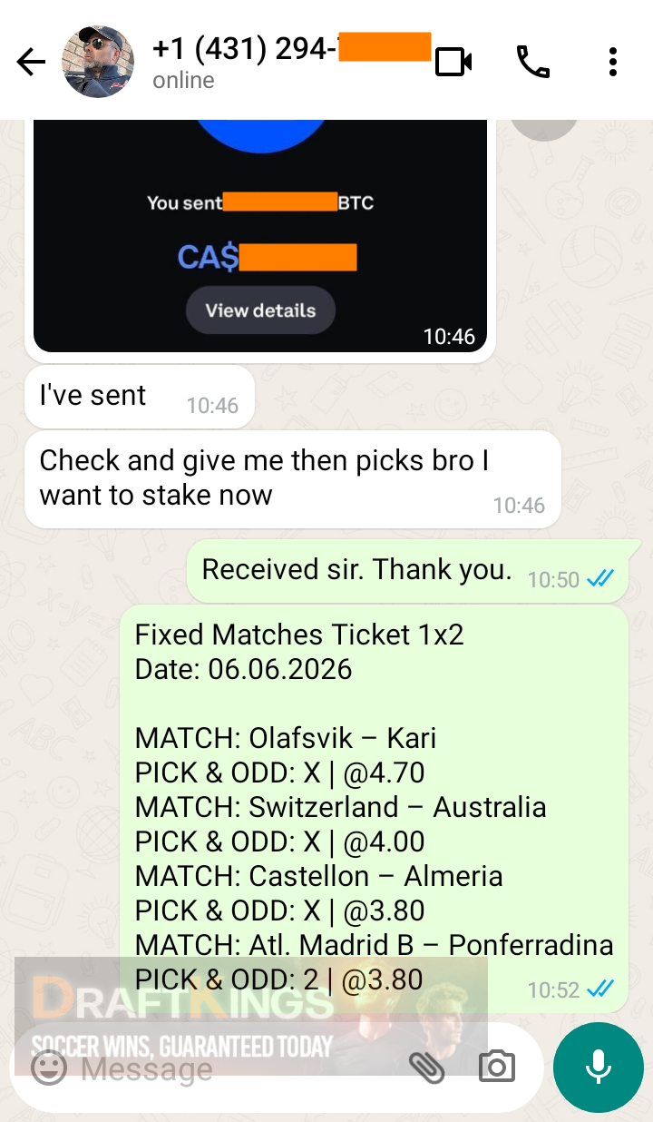 fixed matches ticket 1x2 06.06.2026