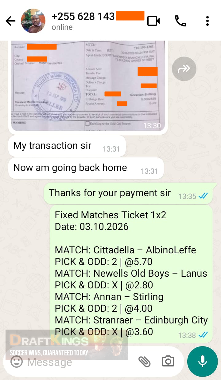 fixed matches ticket 1x2 03.10.2026