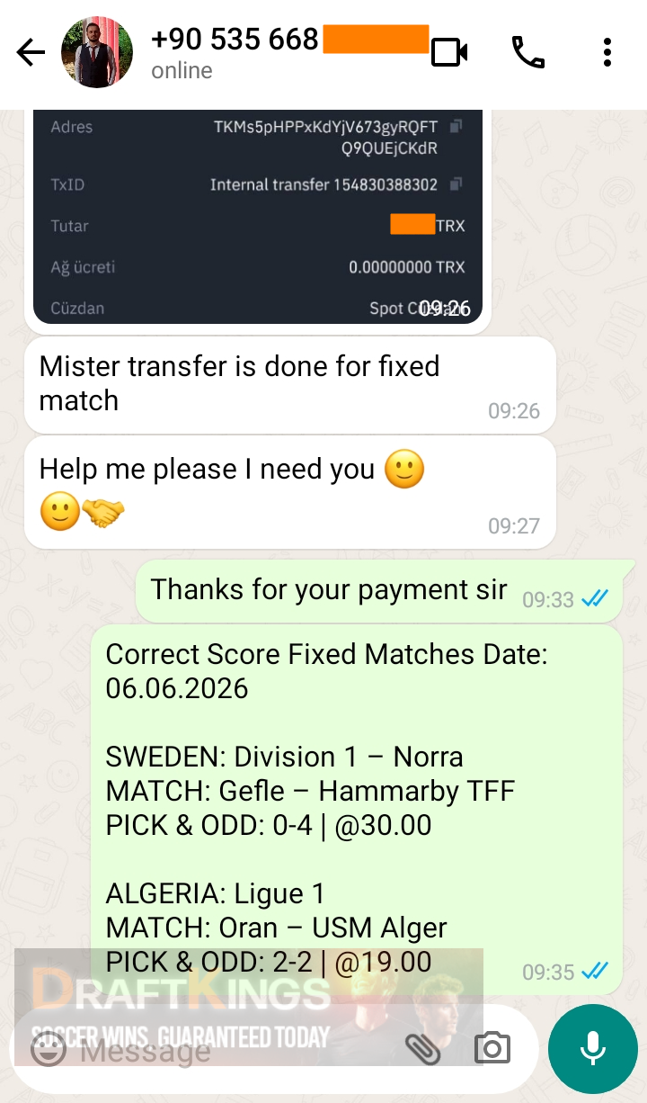 correct score fixed matches 06.06.2026