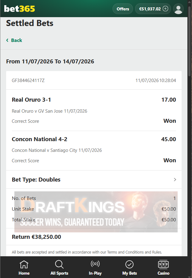 exact score fixed matches 11.07.2026