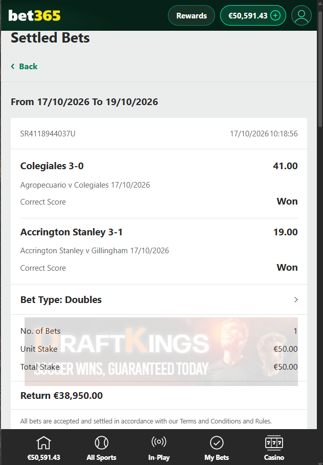 combined fixed matches 17.10.2026